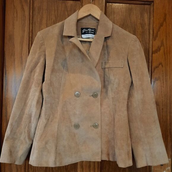 RARE Wilson Ultra Suede Vintage Gino Rossi Double Breasted Jacket/Peacoat - Picture 2 of 11